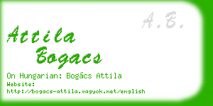 attila bogacs business card