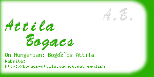 attila bogacs business card